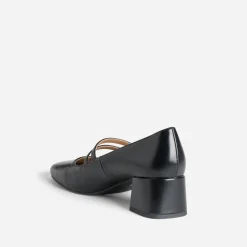 Babies noir double bride à talon