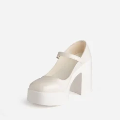 Babies TEXTO écrue vernie à plateforme