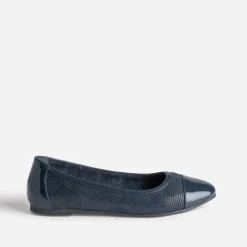 Ballerine marine effet python et verni