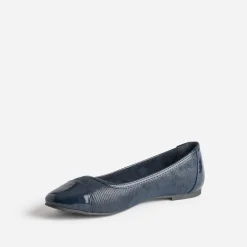 Ballerine marine effet python et verni