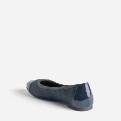 Ballerine marine effet python et verni