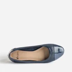 Ballerine marine effet python et verni