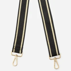 Bandoulière amovible TEXTO noire rayures dorées pour sac