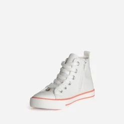 Basket BUGGY blanche toile broderie fleurs