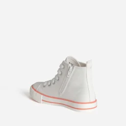 Basket BUGGY blanche toile broderie fleurs