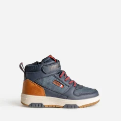 Basket BUGGY marine lacet rayé rouge