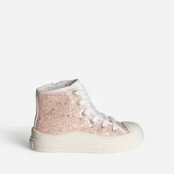 Basket BUGGY rose toile pailletée