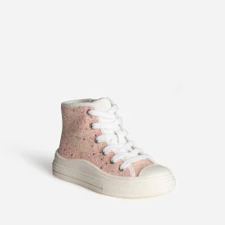 Basket BUGGY rose toile pailletée