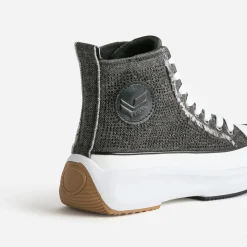 Basket KAPORAL grise denim strassé à plateforme