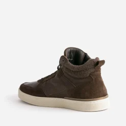 Basket marron bi-matière