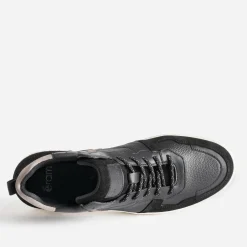 Basket montante noire et grise en cuir