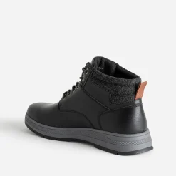 Basket noir et textile chiné