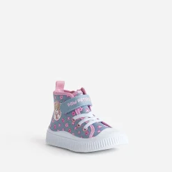 Basket PAT PATROUILLE bleue toile fleurie