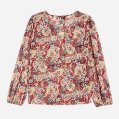 Blouse TEXTO rouge à imprimé cachemire floral