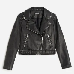 Blouson TEXTO noir esprit motard