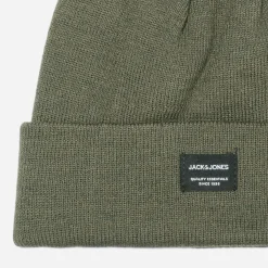 Bonnet JACK & JONES kaki en tricot