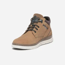 Boots à lacet camel en cuir nubuck