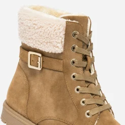 Boots à lacet camel fourré