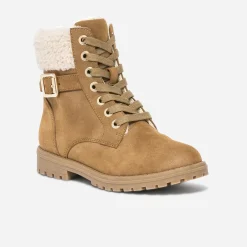 Boots à lacet camel fourré