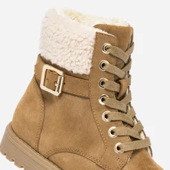 Boots à lacet camel fourré