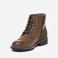 Boots à lacet cognac avec zip