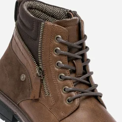 Boots à lacet cognac avec zip