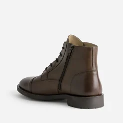 Boots à lacet marron cuir