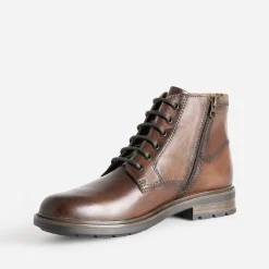 Boots à lacet marron en cuir