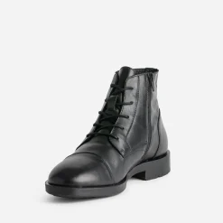 Boots à lacet noir cuir