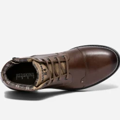 Boots à lacet REDSKINS marron en cuir