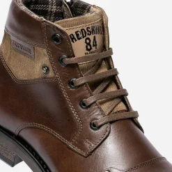 Boots à lacet REDSKINS marron en cuir