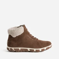 Boots à lacet TBS camel en cuir velours fourré