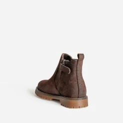 Boots BUGGY marron en cuir velours