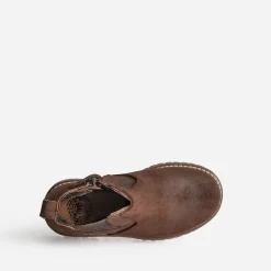 Boots BUGGY marron en cuir velours