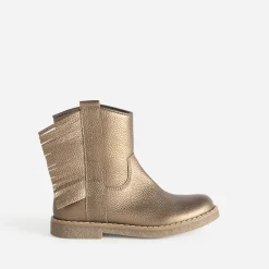 Boots BUGGY marron métallisé en cuir à franges