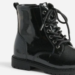 Boots BUGGY noir pailleté à lacet