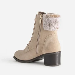 Boots CAPRICE beige cuir velours