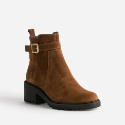 Boots éco-conçu camel à semelle crantée