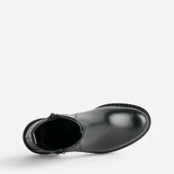 Boots éco-conçu noir cuir à semelle crantée