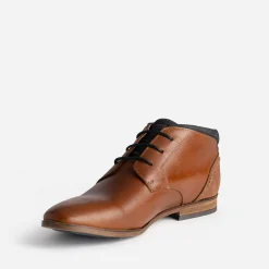 Boots en cuir cognac