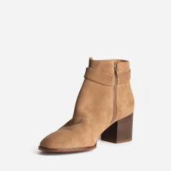 Boots ERAM FLEX beige en cuir velours