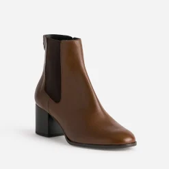 Boots ERAM FLEX cognac en cuir à talon