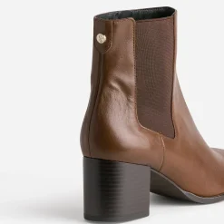 Boots ERAM FLEX cognac en cuir à talon