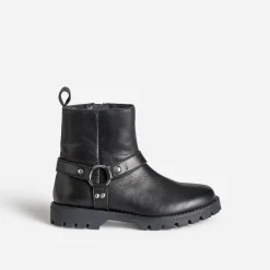 Boots motard BUGGY noir cuir