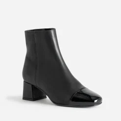 Boots noir cuir bout verni