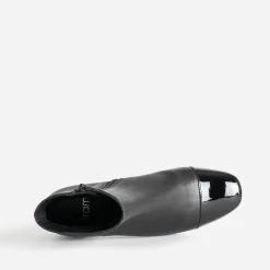 Boots noir cuir bout verni