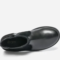 Boots noir en cuir et cuir velours