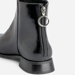 Boots noir glacé avec zip arrière