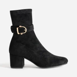 Boots noir suédé détail boucle