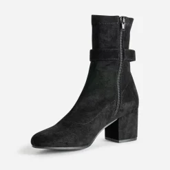 Boots noir suédé détail boucle
